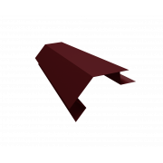 Планка угла внешнего сложного 135 градусов БХ new 0,45 PE с пленкой RAL 3005 красное вино (2м)