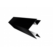 Планка угла внешнего сложного БХ new 0,5 Satin с пленкой RAL 9005 черный (3м)