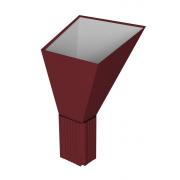 Воронка водосборная прямоугольная Vortex Lite PE RAL 3005 красное вино