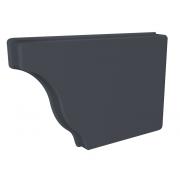 Заглушка желоба правая Vortex Lite 130мм RAL 7024 мокрый асфальт