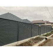 Комплект секции забора жалюзи Milan new 2,0х2,5м 0,45 PE-Double RAL 7024 мокрый асфальт